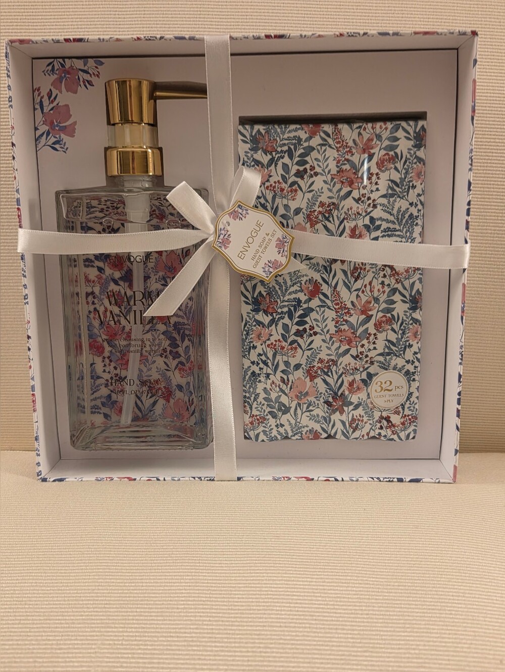 Envogue Warm Vanilla Hand Soap & Guest Towels Set – Gift Boxed
